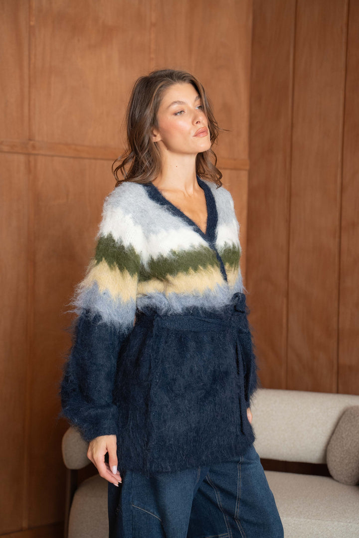 Gilet Doux Rayures Liam 2652 - Marine / Taille unique: 36