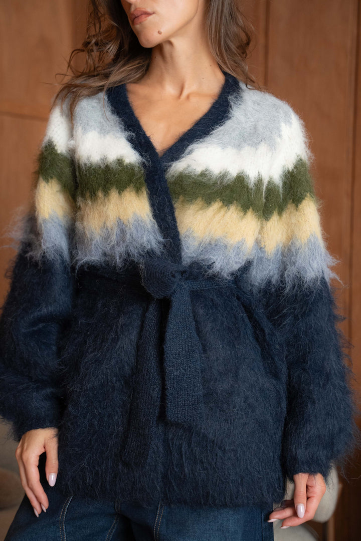 Gilet Doux Rayures Liam 2652 - Marine / Taille unique: 36
