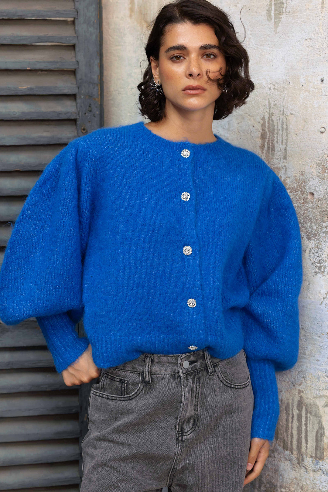 Gilet en maille à boutons bijoux Nelie 2698 - Taille