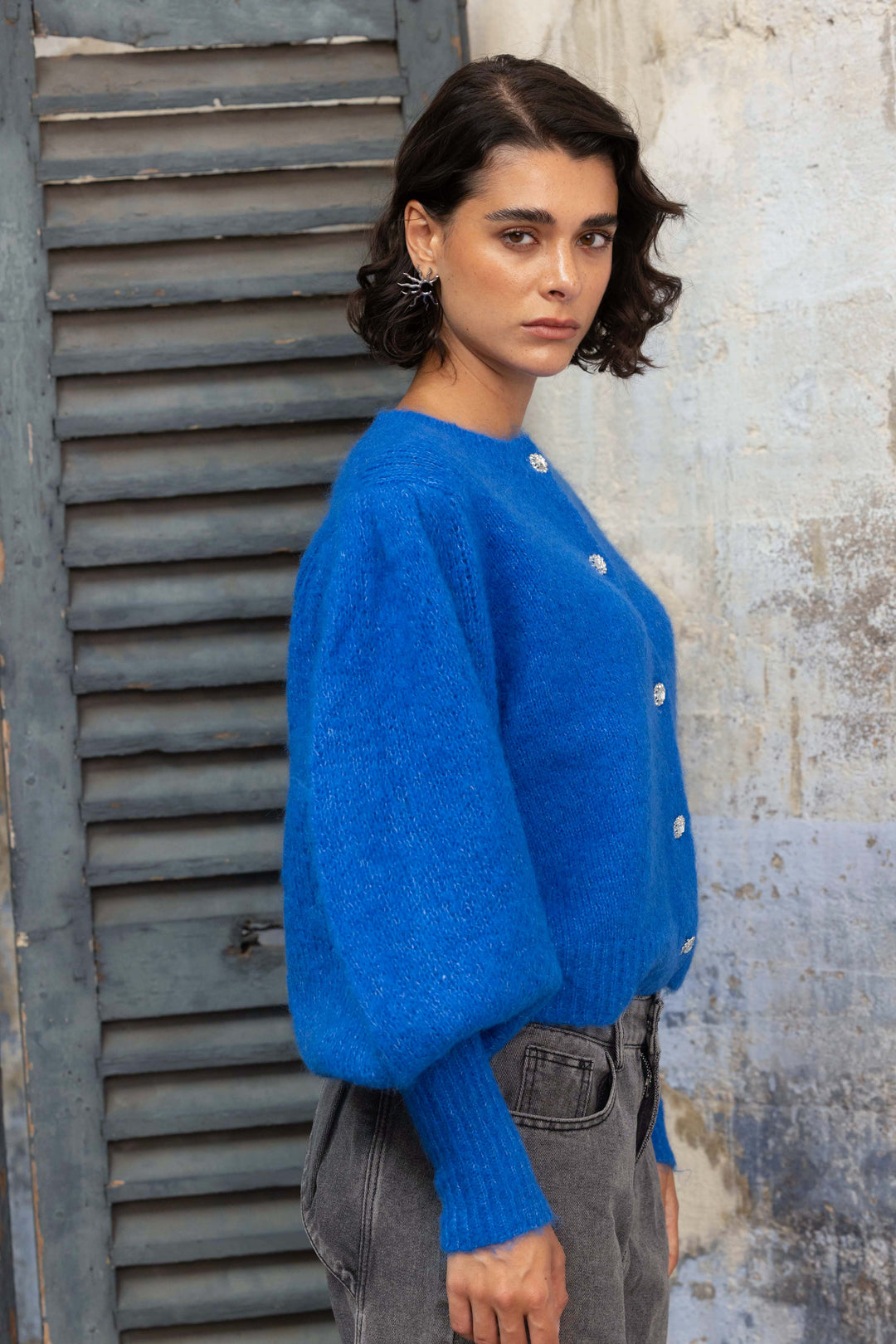 Gilet en maille à boutons bijoux Nelie 2698 - Taille