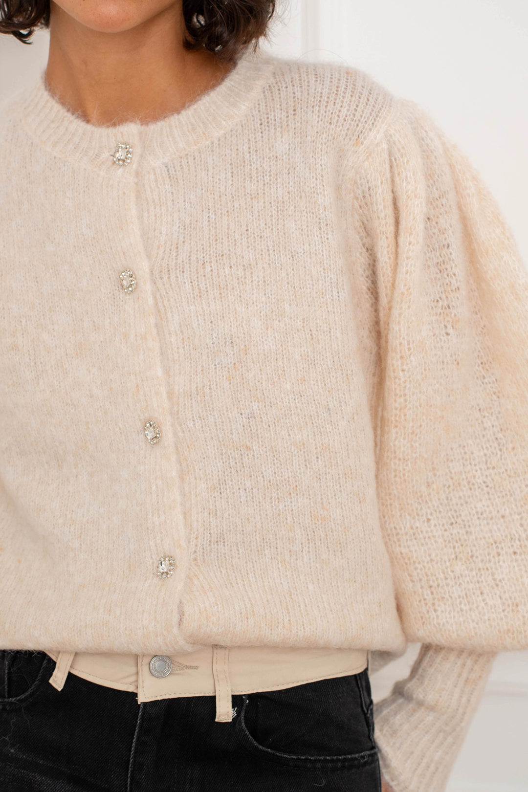 Gilet en maille à boutons bijoux Nelie 2698 - Taille