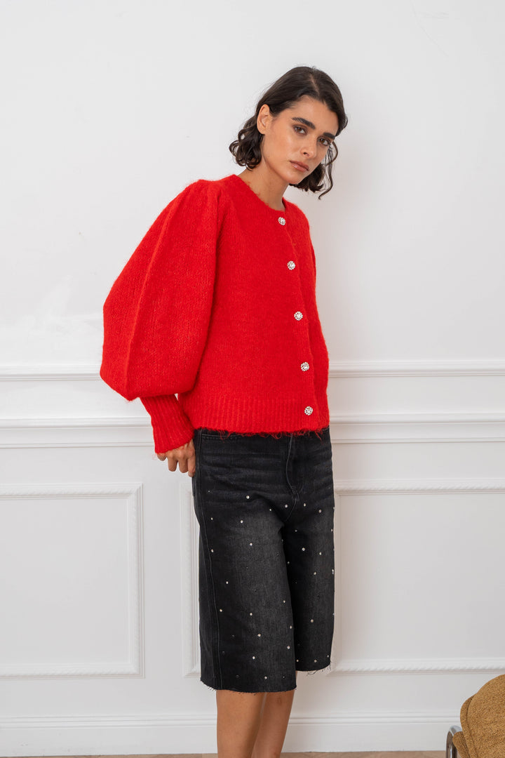 Gilet en maille à boutons bijoux Nelie 2698 - Taille