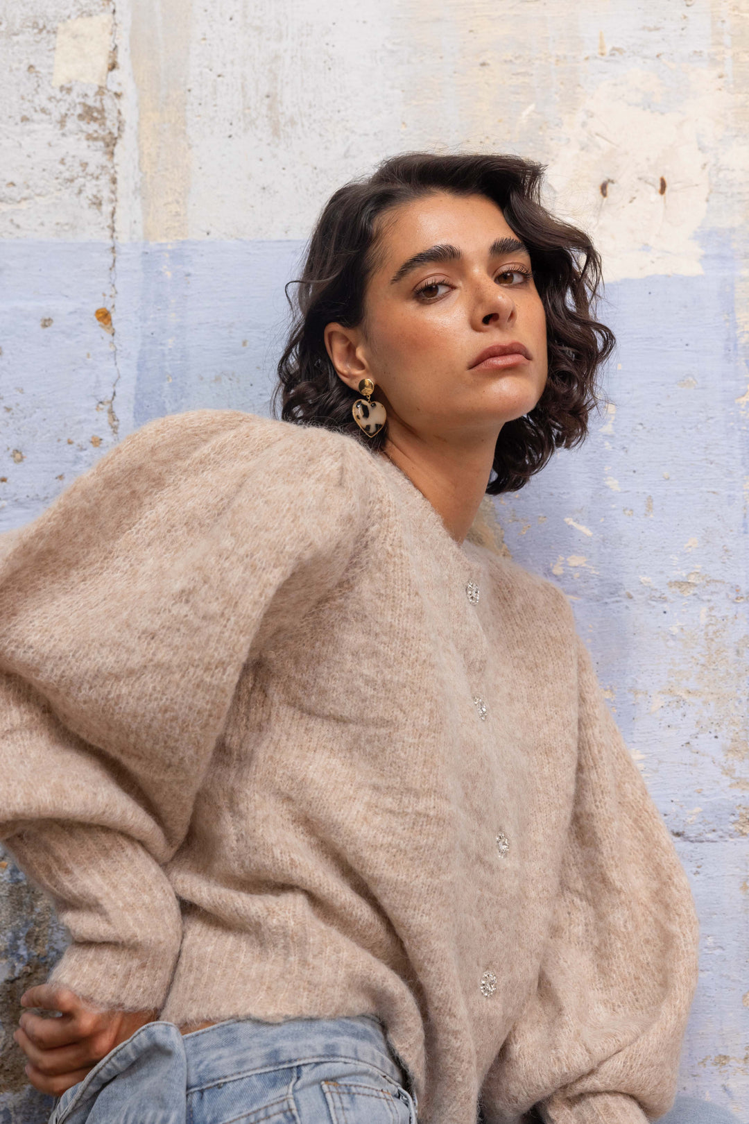 Gilet en maille à boutons bijoux Nelie 2698 - Taille