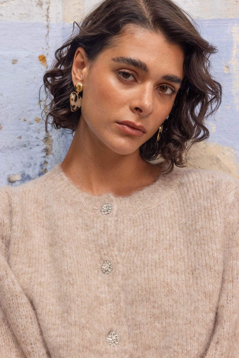 Gilet en maille à boutons bijoux Nelie 2698 - Taille