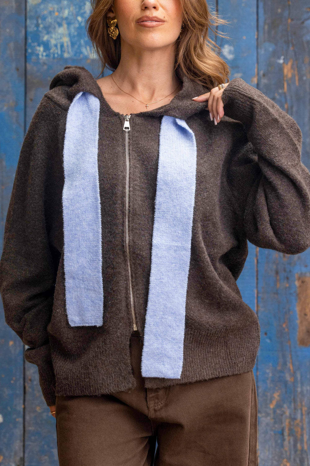 Gilet en maille zippé Wendy 2693 - Taille unique: 36 au 42