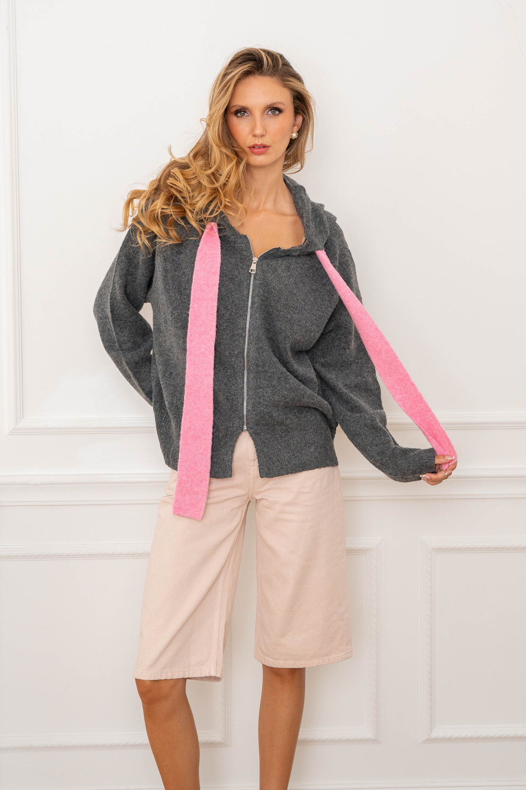Gilet en maille zippé Wendy 2693 - Taille unique: 36 au 42