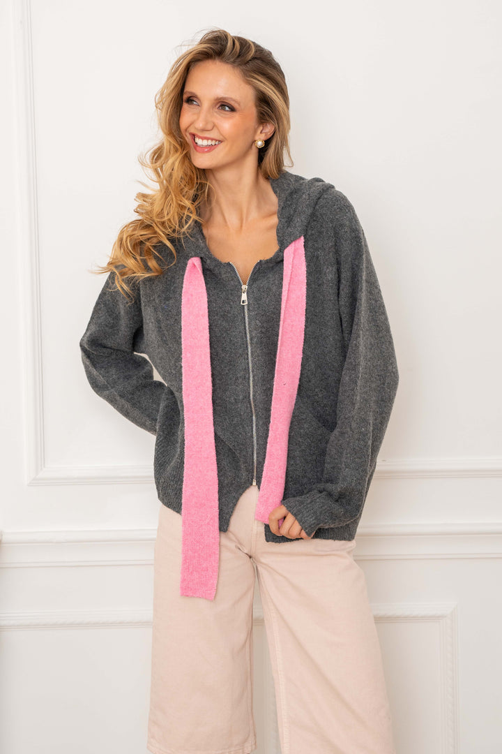 Gilet en maille zippé Wendy 2693 - Taille unique: 36 au 42