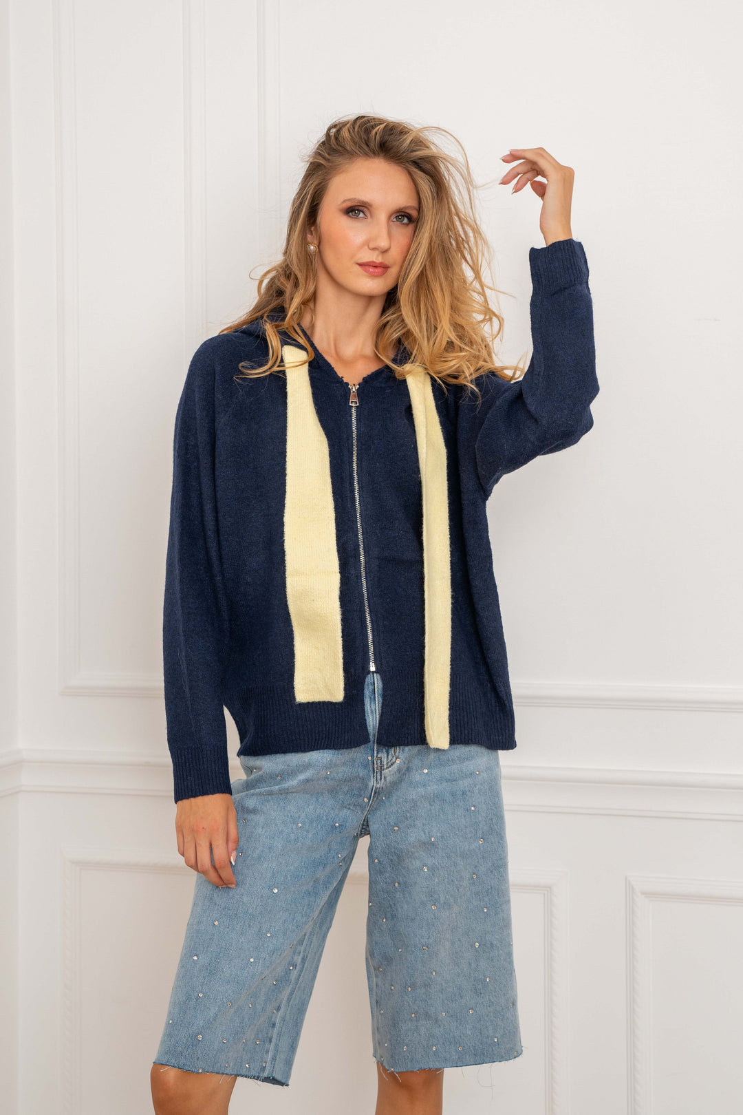 Gilet en maille zippé Wendy 2693 - Taille unique: 36 au 42