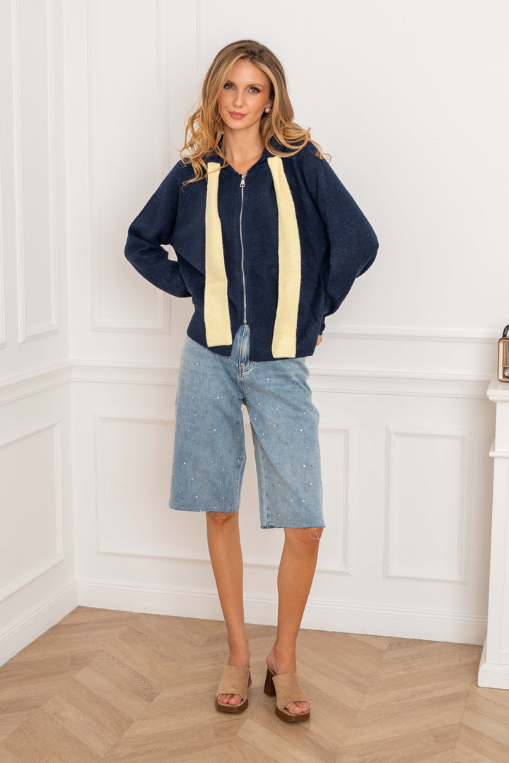 Gilet en maille zippé Wendy 2693 - Taille unique: 36 au 42