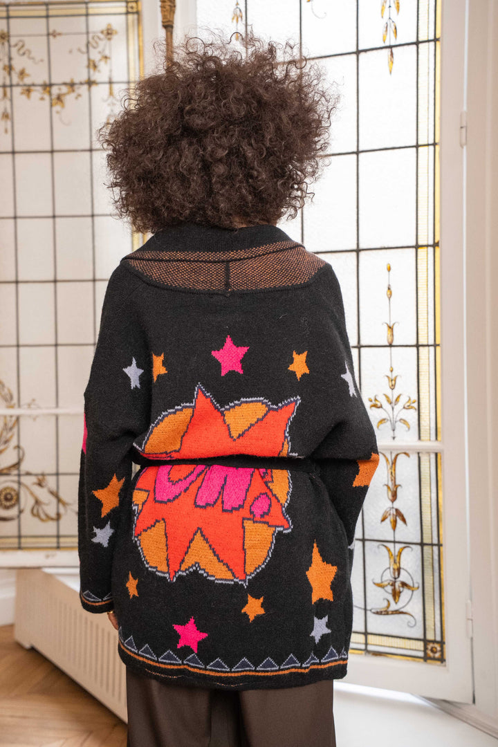 Gilet long en maille imprimé étoiles Pach - Taille unique