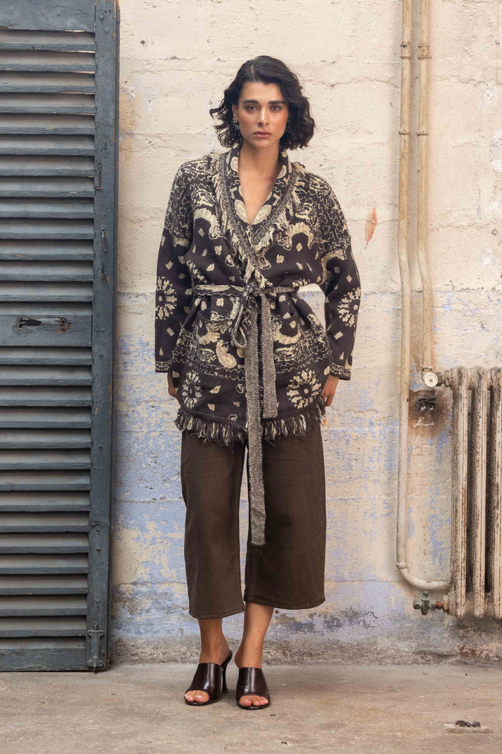 Gilet Long Imprimé Bandana Kyo 26010 - Taille unique: 36
