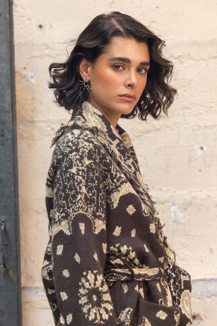 Gilet Long Imprimé Bandana Kyo 26010 - Taille unique: 36