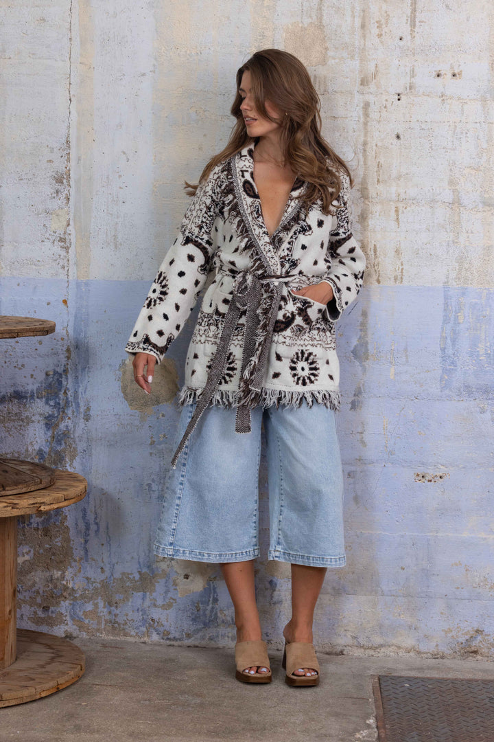 Gilet Long Imprimé Bandana Kyo 26010 - Taille unique: 36