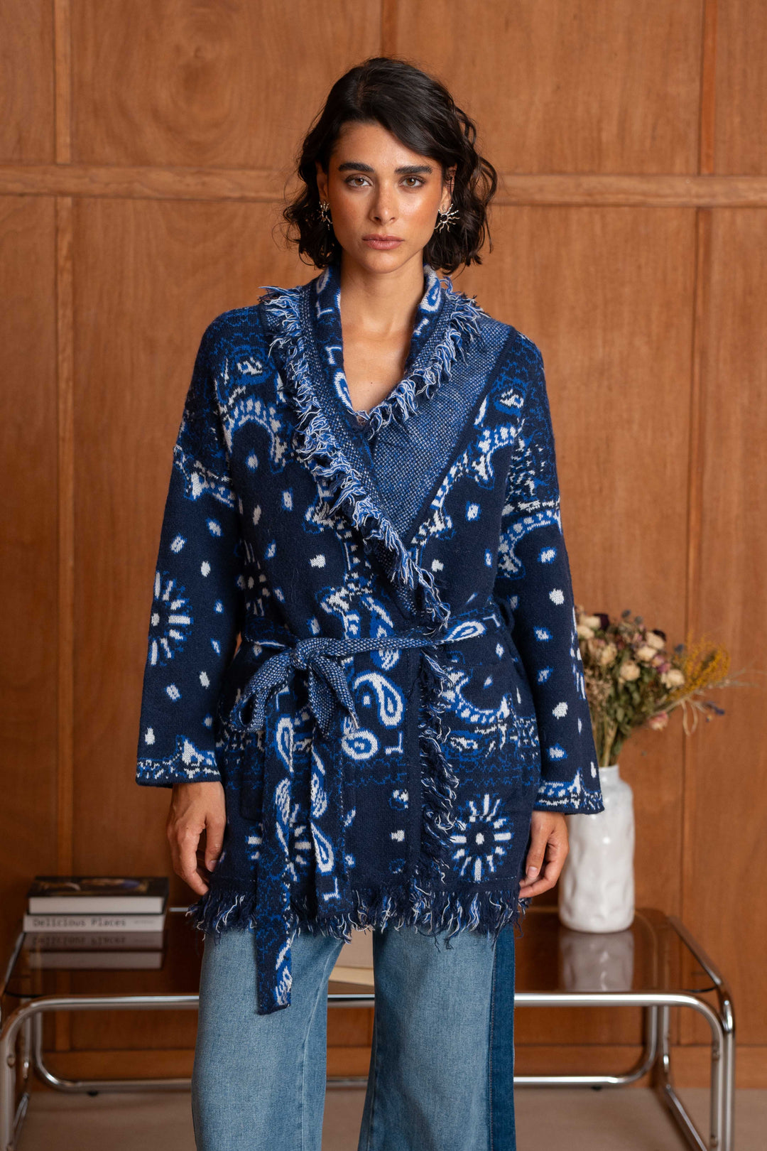 Gilet Long Imprimé Bandana Kyo 26010 - Taille unique: 36
