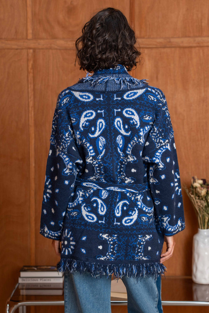 Gilet Long Imprimé Bandana Kyo 26010 - Taille unique: 36