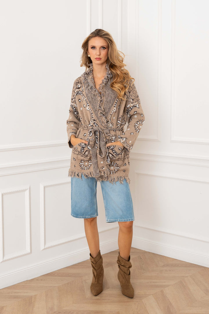 Gilet Long Imprimé Bandana Kyo 26010 - Taille unique: 36