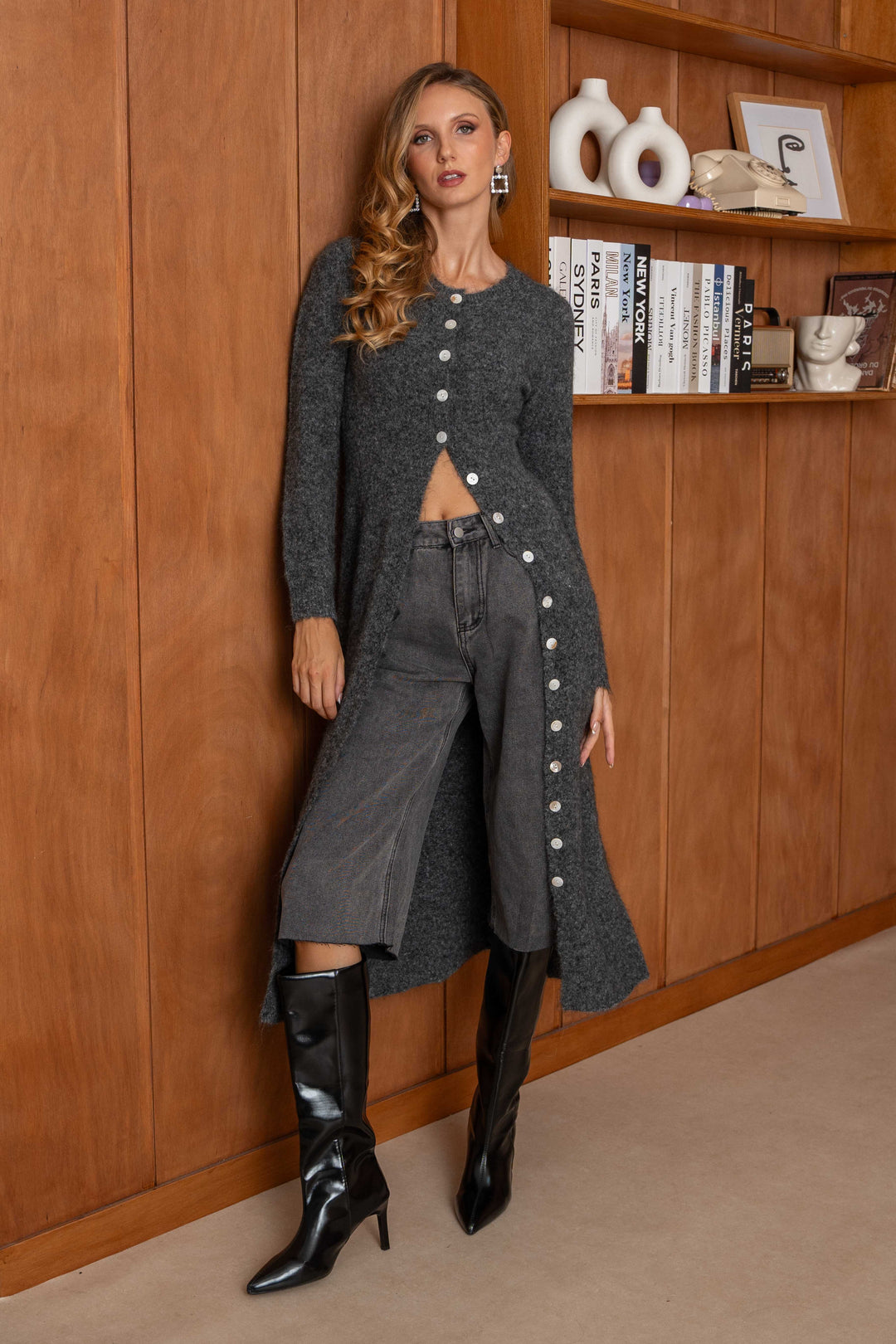 Gilet long Laine cachemire Jade 2635 - GS2635 / Taille