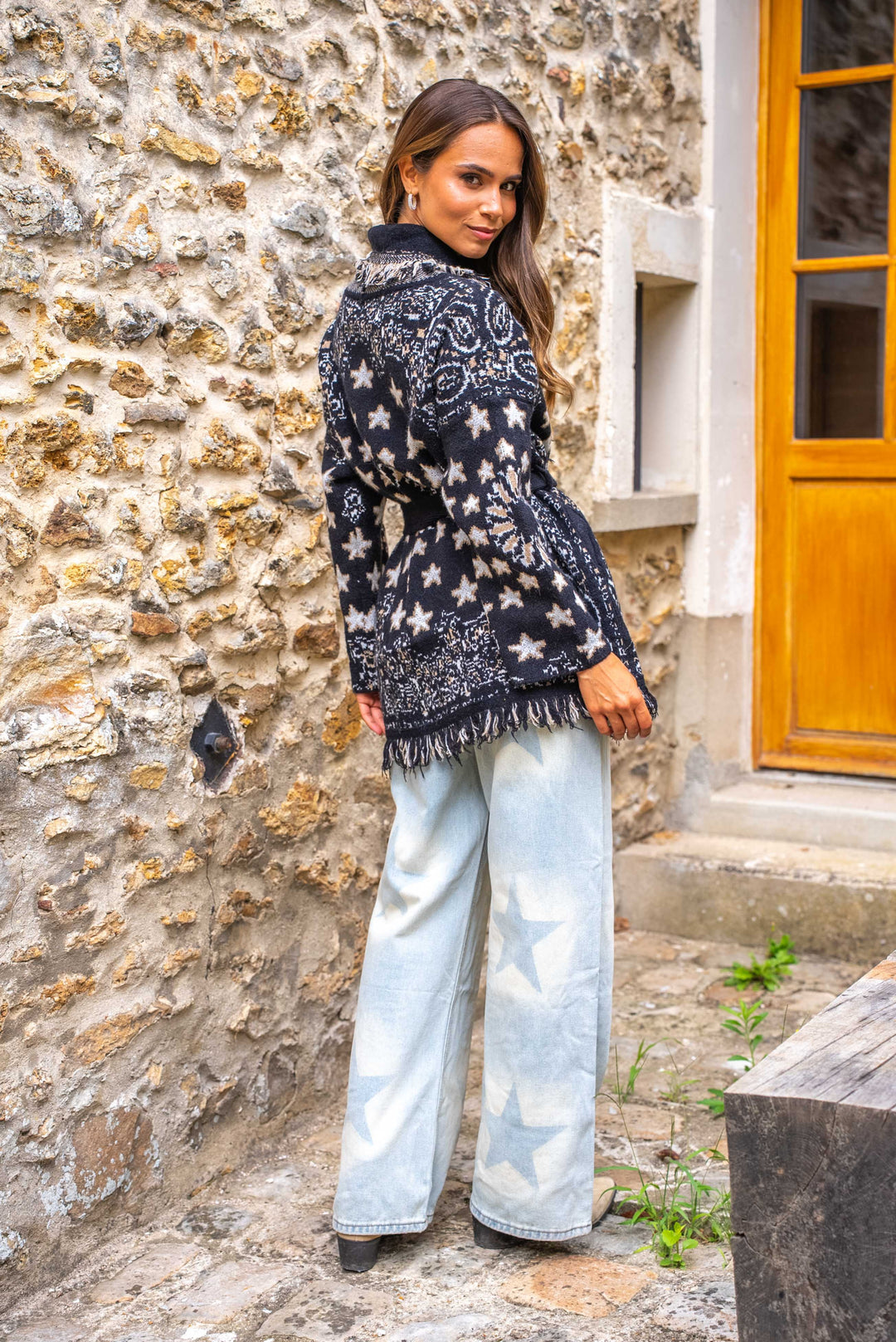 Gilet manches longues à franges Palto - Taille unique