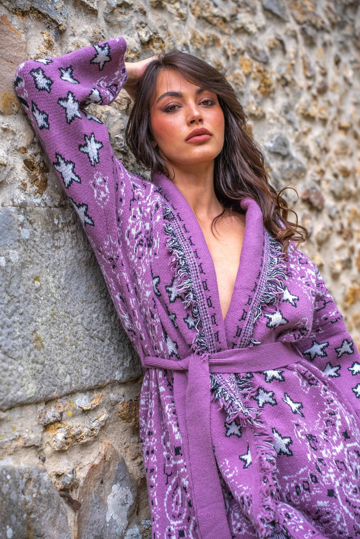 Gilet manches longues à franges Palto - Taille unique