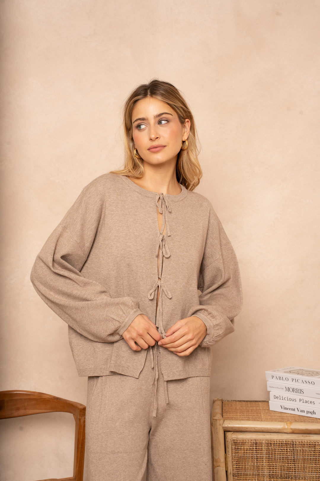 Gilet Miso à lacets - Taille unique / Beige - gilets