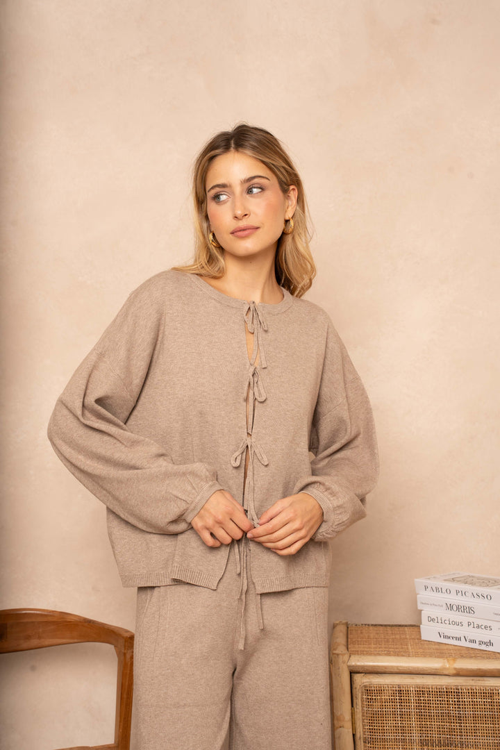 Gilet Miso à lacets - Taille unique / Beige - gilets