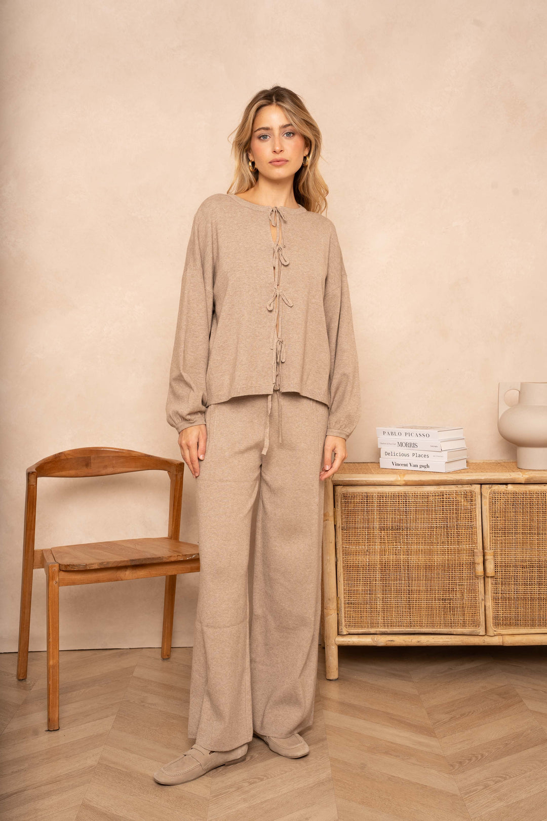 Gilet Miso à lacets - Taille unique / Beige - gilets