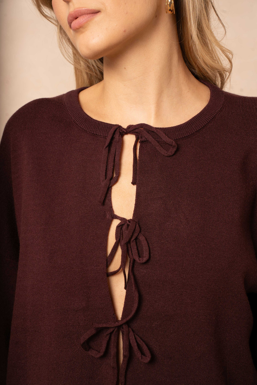 Gilet Miso à lacets - Taille unique / Bordeaux - gilets