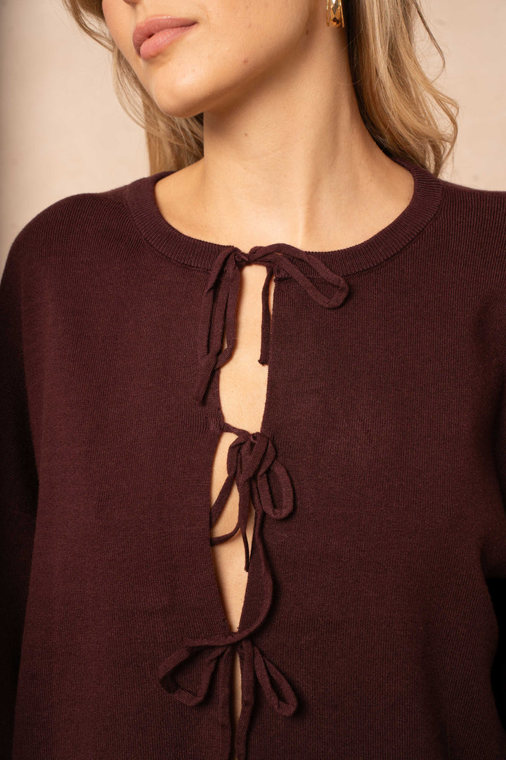 Gilet Miso à lacets - Taille unique / Bordeaux - gilets