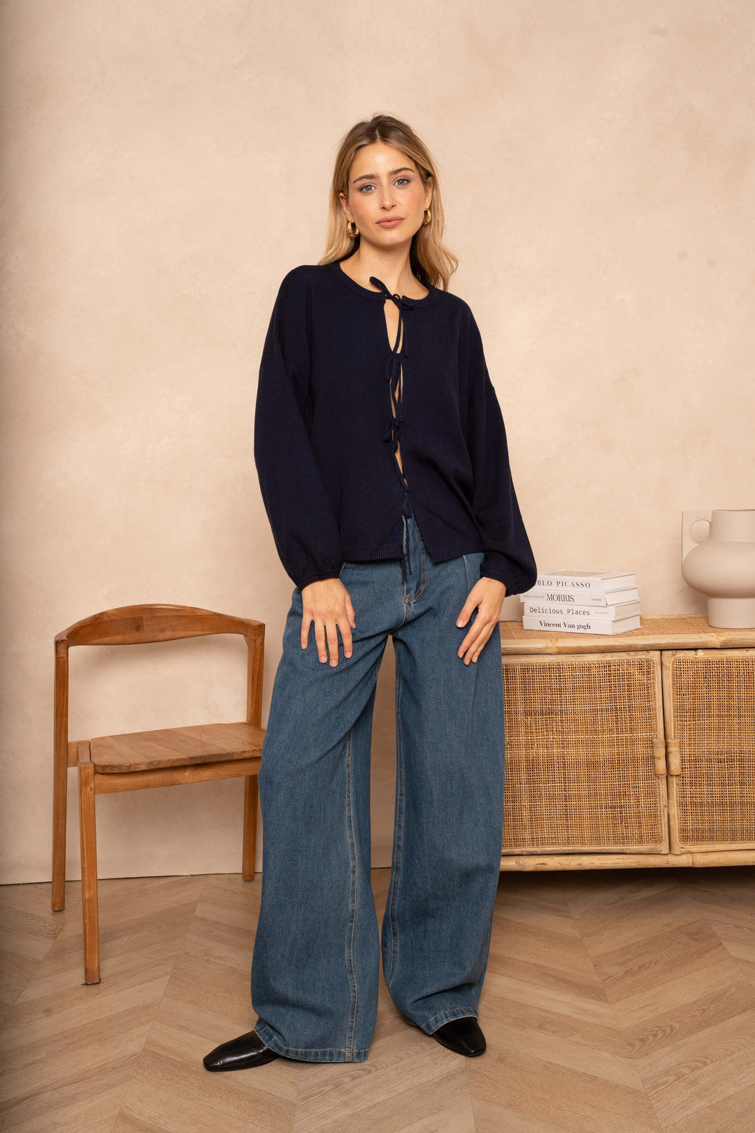 Gilet Miso à lacets - Taille unique / Marine - gilets