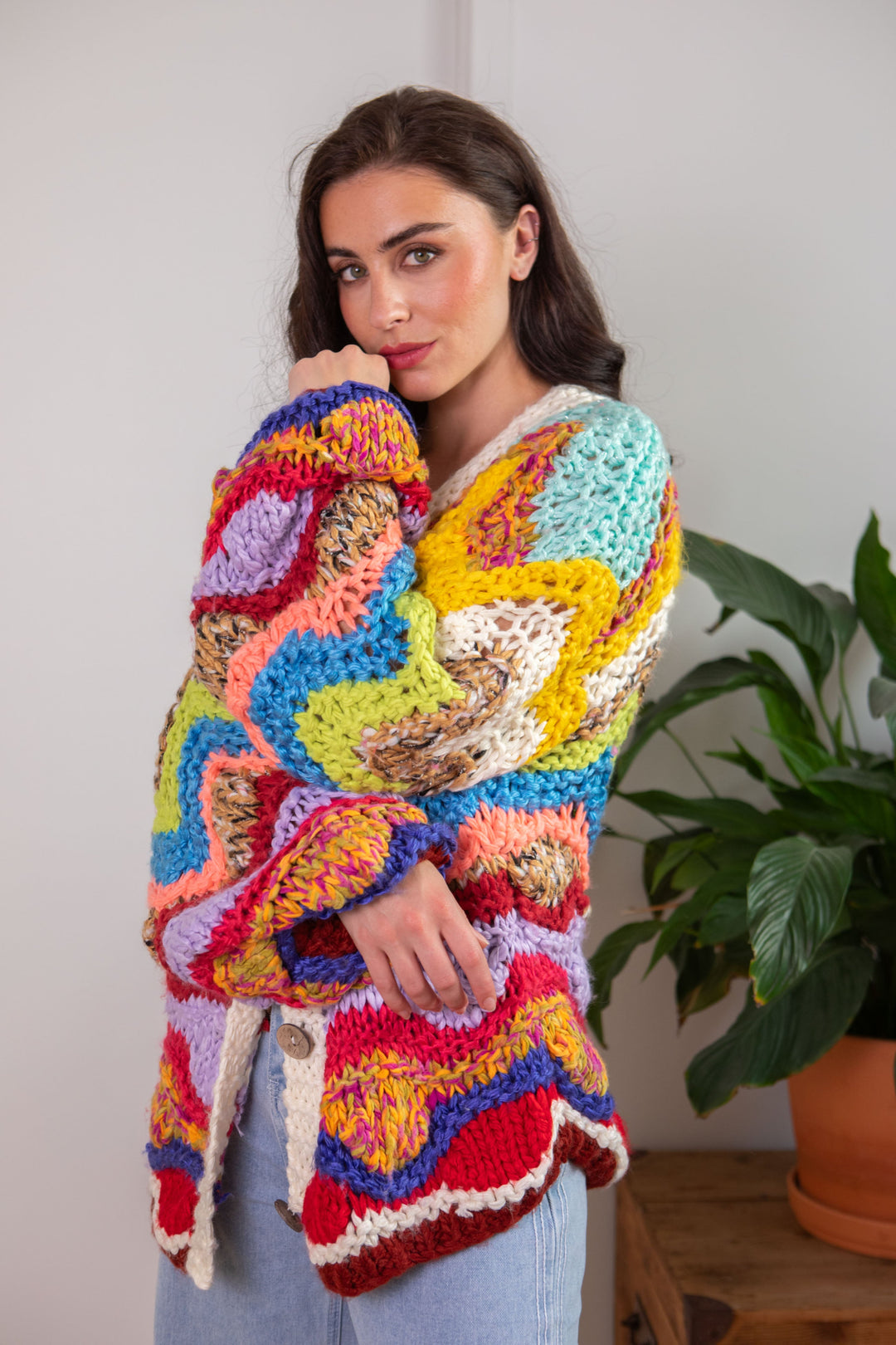 Gilet multicolore en maille Giza Taille unique / Multi