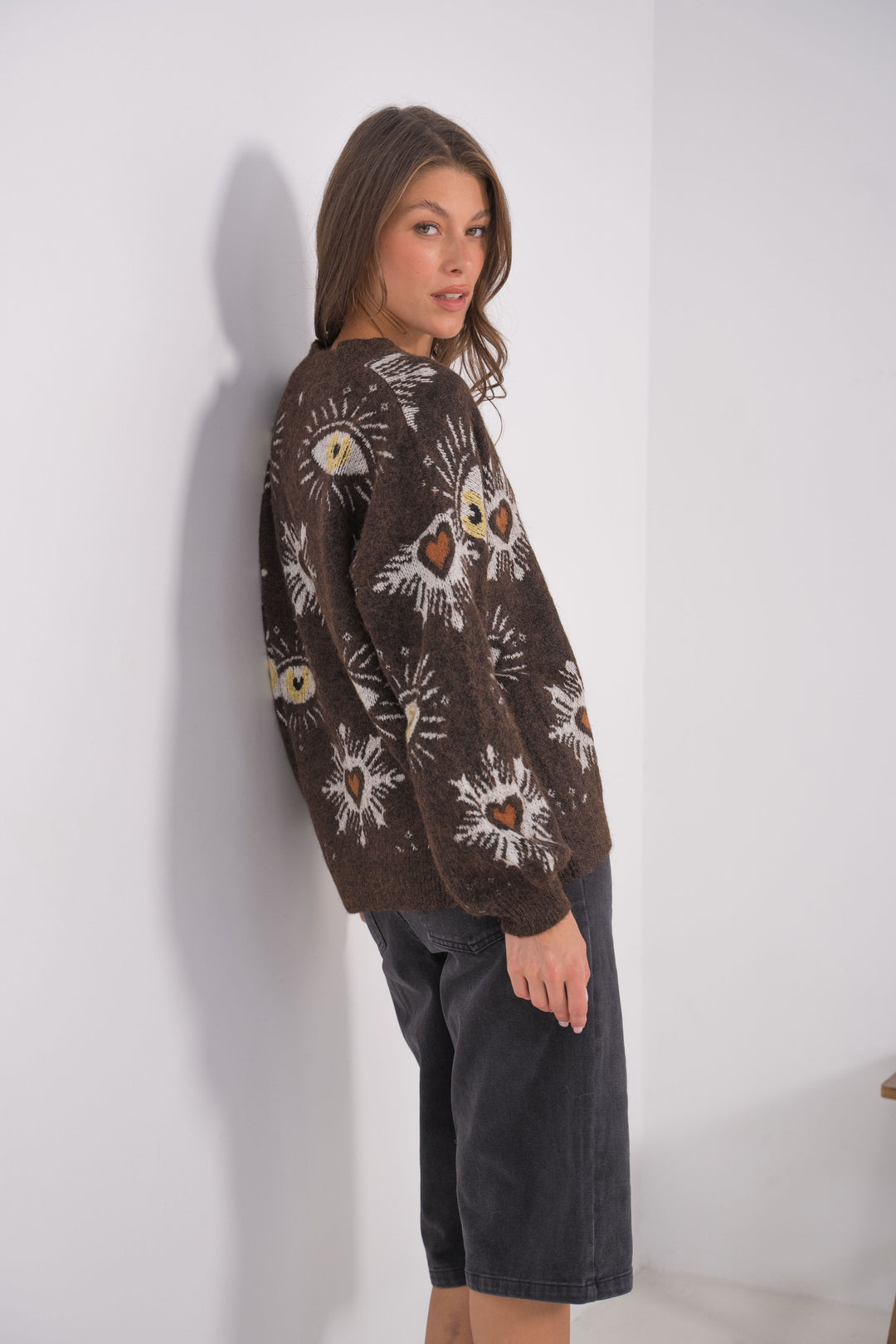 Gilet oversize à Brodé yeux et cœurs Gabrielle 2642