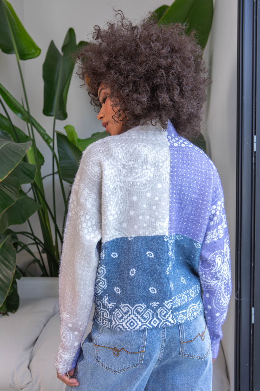 Gilet patchwork bandana Gia Taille unique / Bleu gilets