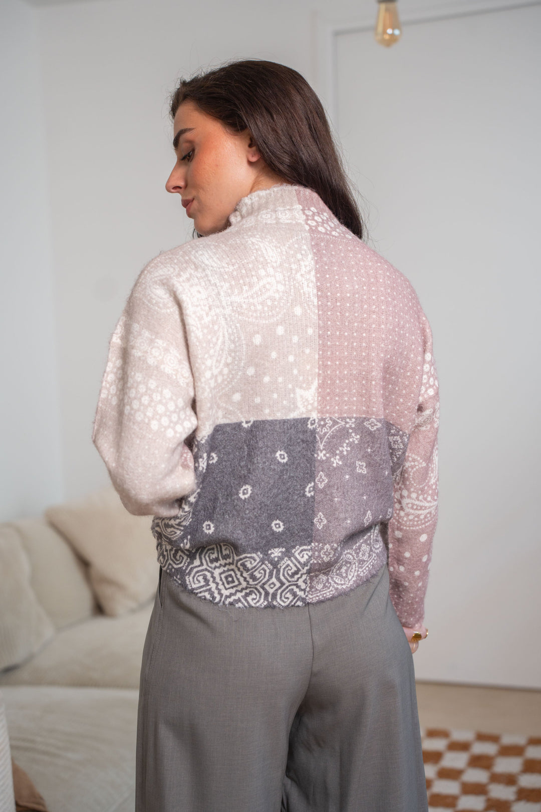 Gilet patchwork bandana Gia Taille unique / Coffee gilets