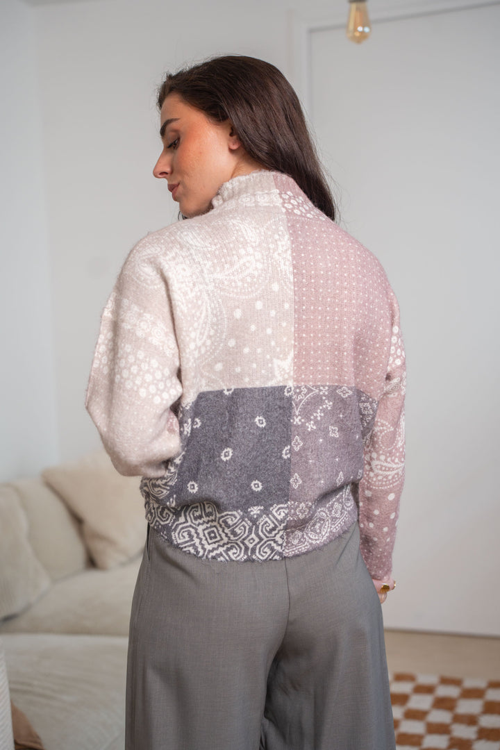 Gilet patchwork bandana Gia Taille unique / Coffee gilets