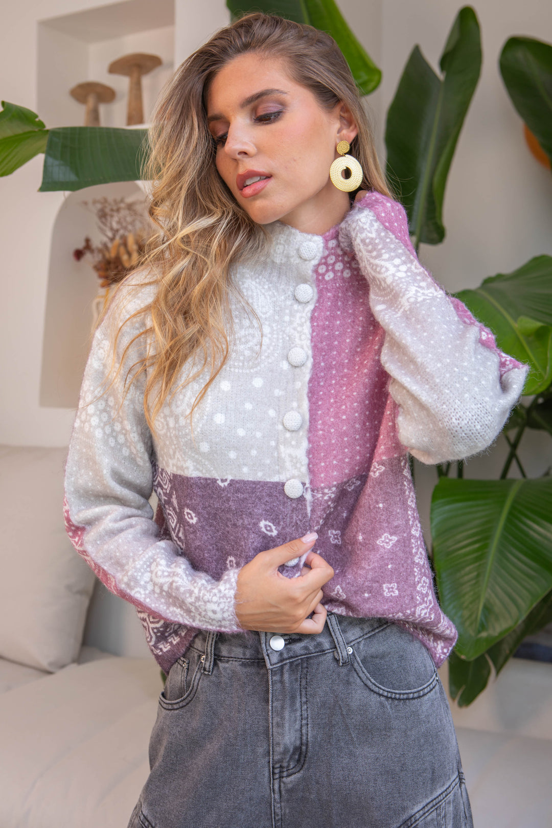 Gilet patchwork bandana Gia Taille unique / Rose gilets