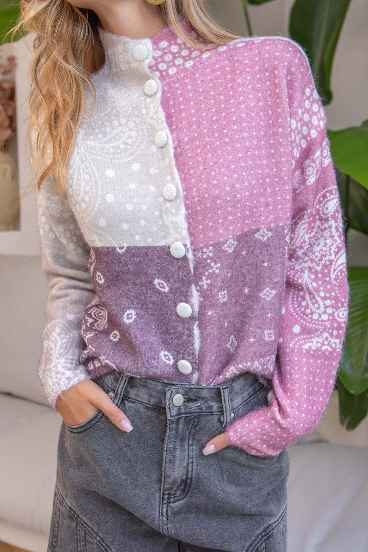 Gilet patchwork bandana Gia Taille unique / Rose gilets