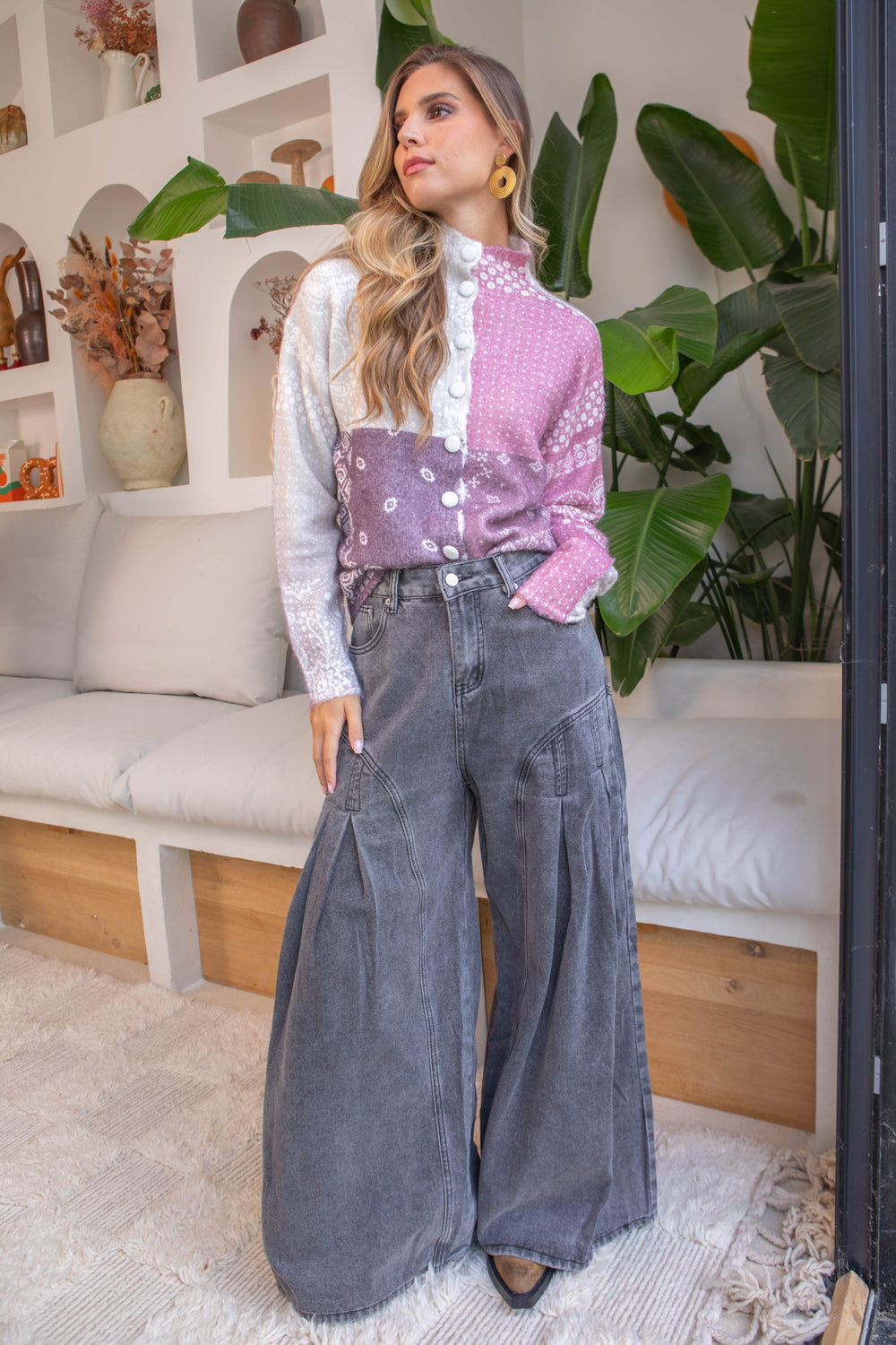 Gilet patchwork bandana Gia Taille unique / Rose gilets