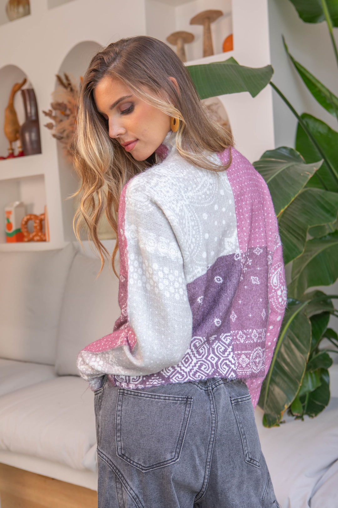 Gilet patchwork bandana Gia Taille unique / Rose gilets