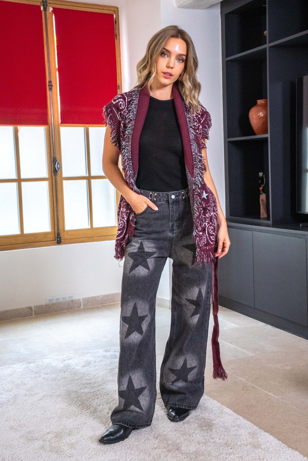 Gilet sans manches à franges Palace - Taille unique