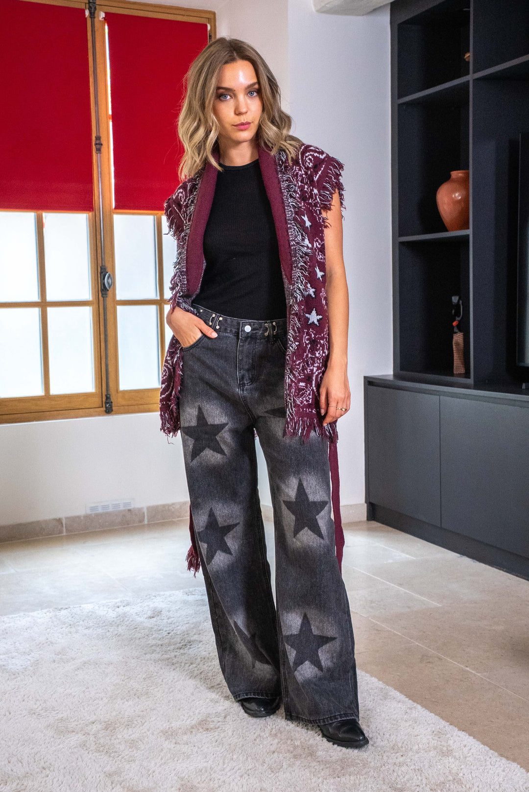 Gilet sans manches à franges Palace - Taille unique