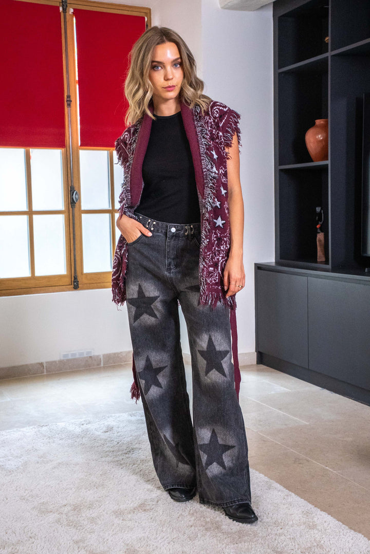 Gilet sans manches à franges Palace - Taille unique