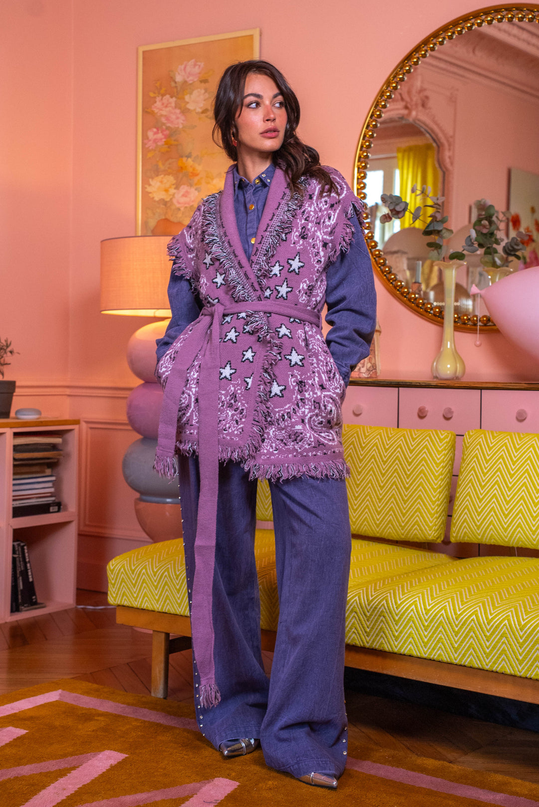 Gilet sans manches à franges Palace - Taille unique