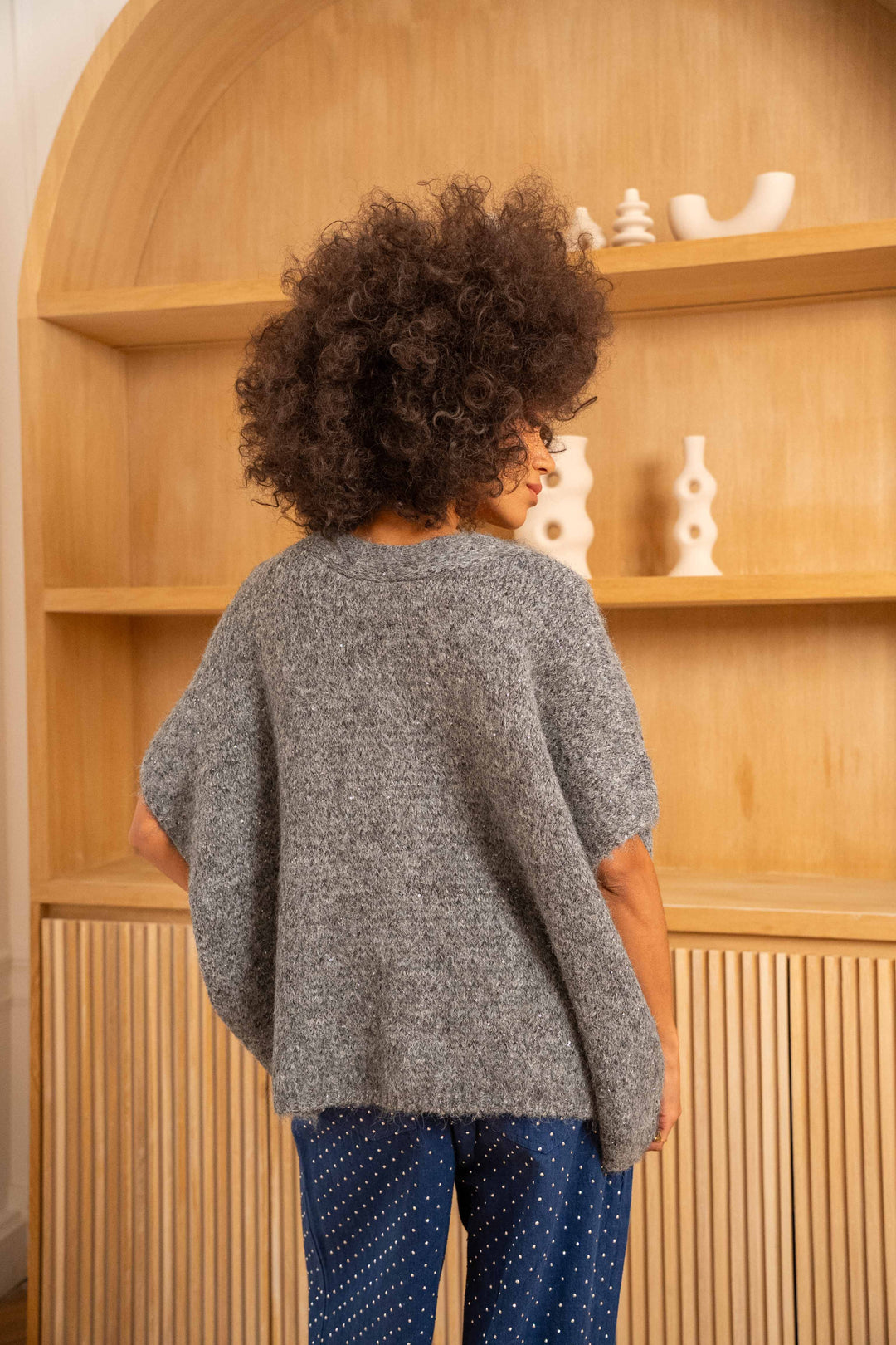 Gilet sans manches en maille boutonné Linn Taille unique