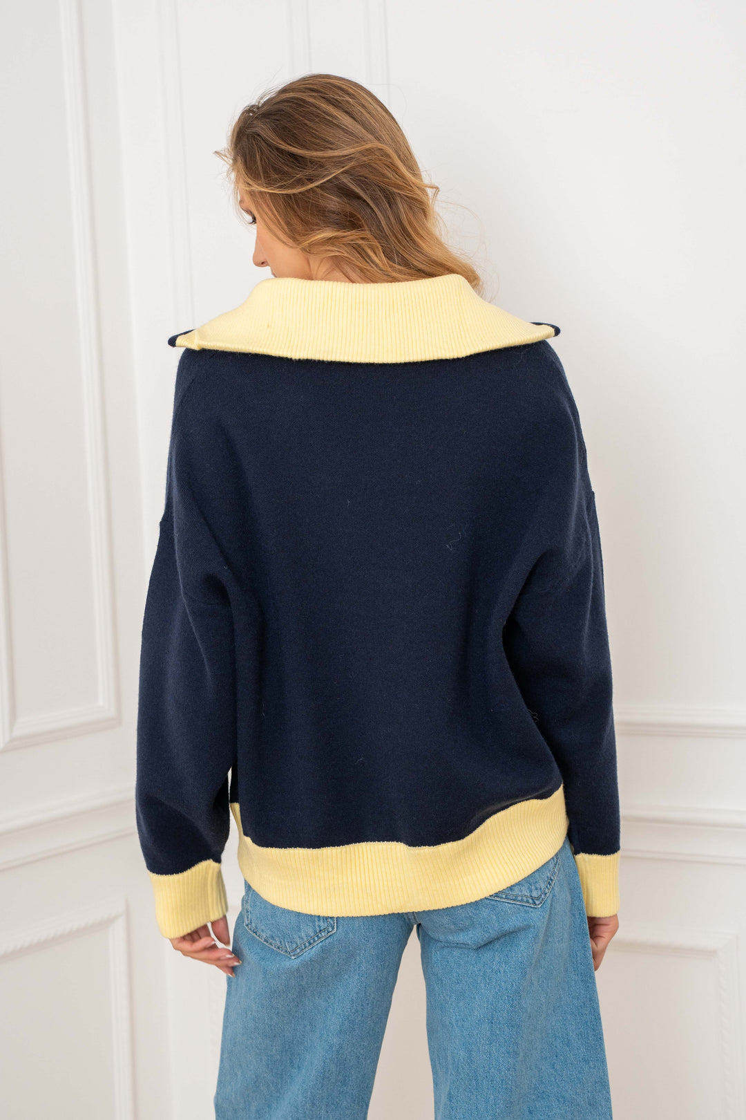 Gilet viscose zippé bicolore à col montant Luma 2700