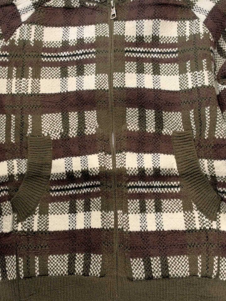 Gilet Zippé à carreaux Sabrina - Taille Unique: Du 36 au 44