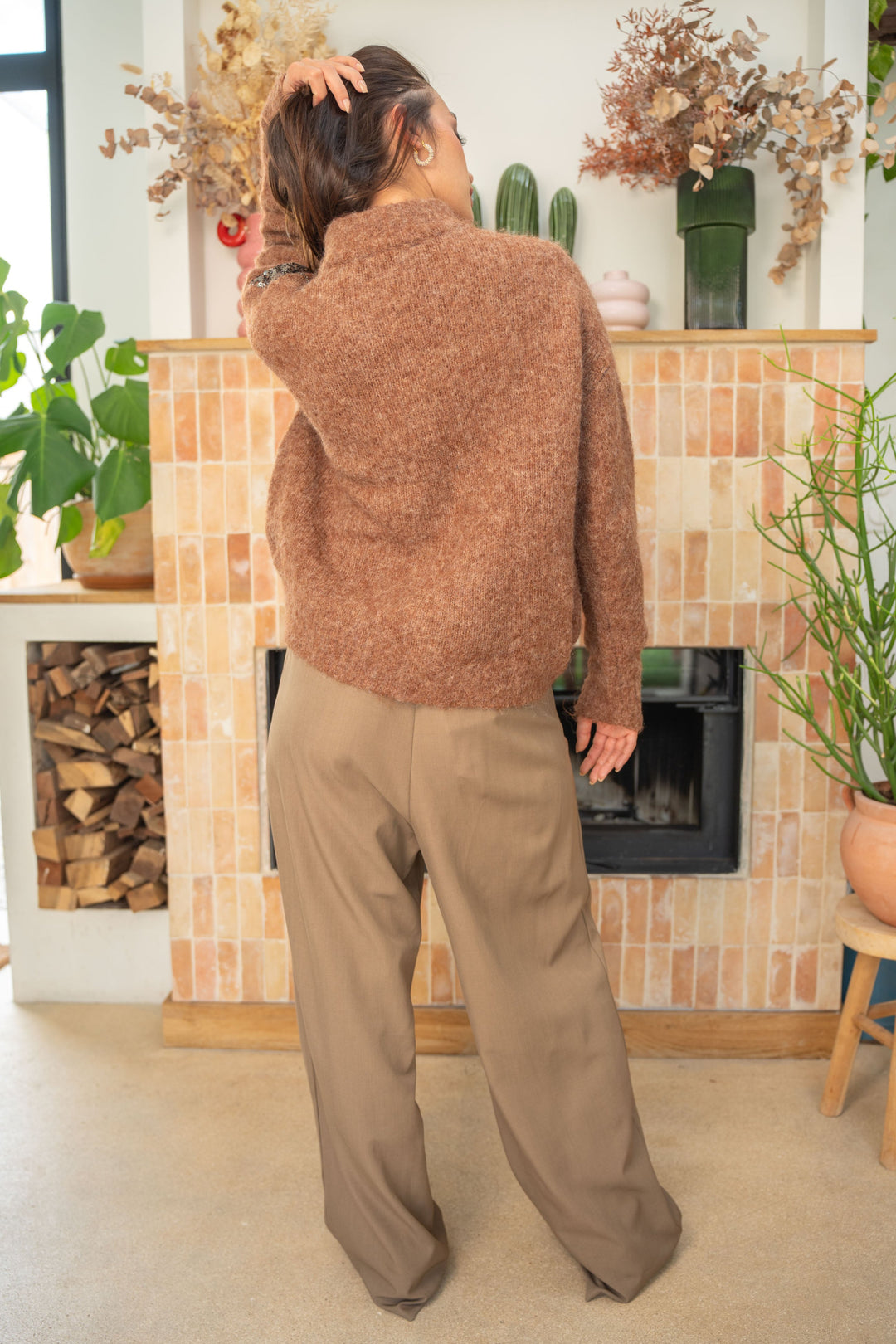 Gilet zippé à sequins Princesse Taille unique / Taupe pulls