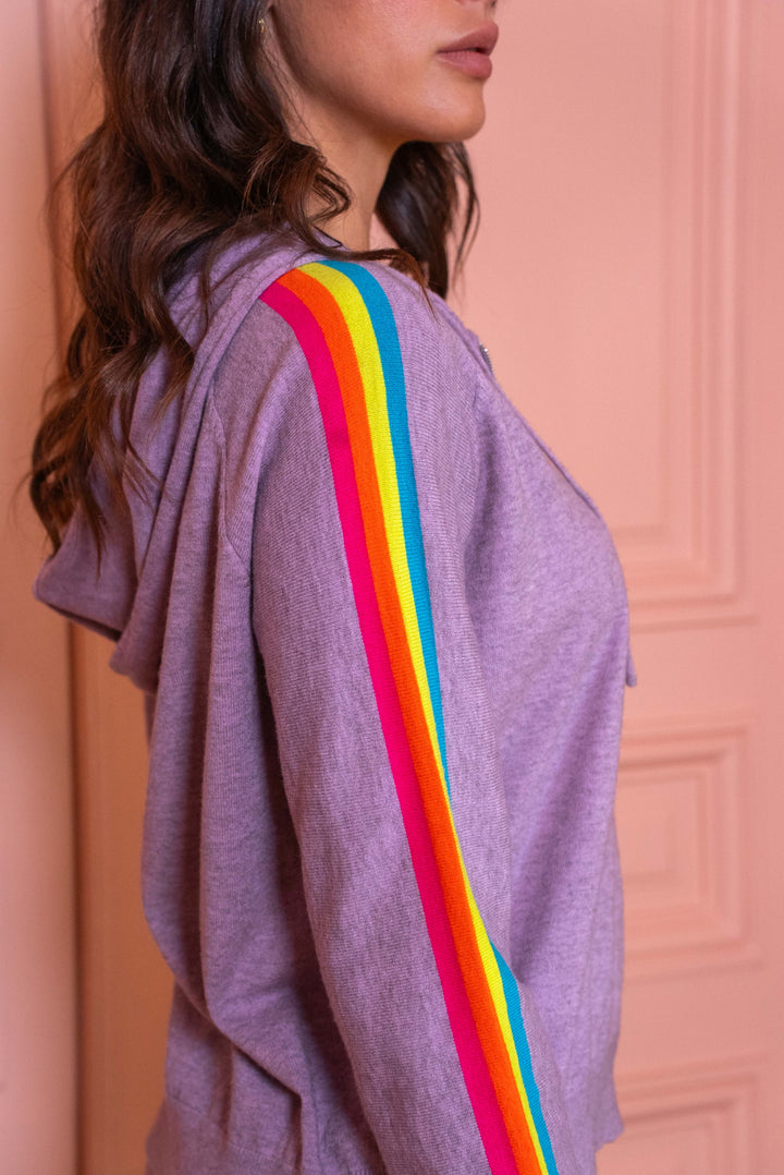 Gilet zippé avec bandes colorées Cassy Taille unique