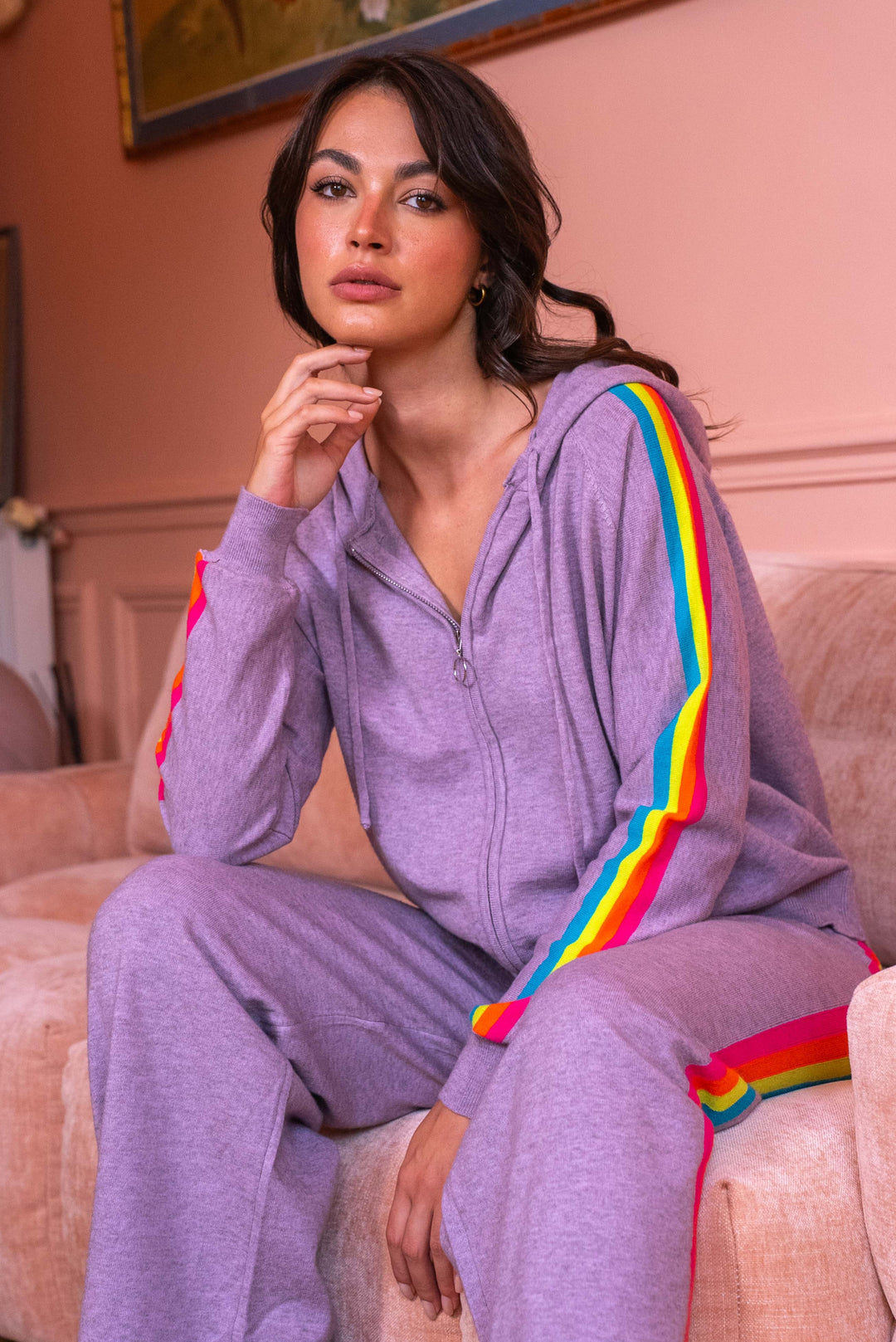 Gilet zippé avec bandes colorées Cassy Taille unique