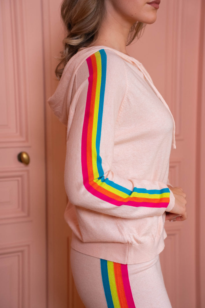 Gilet zippé avec bandes colorées Cassy Taille unique / Rose