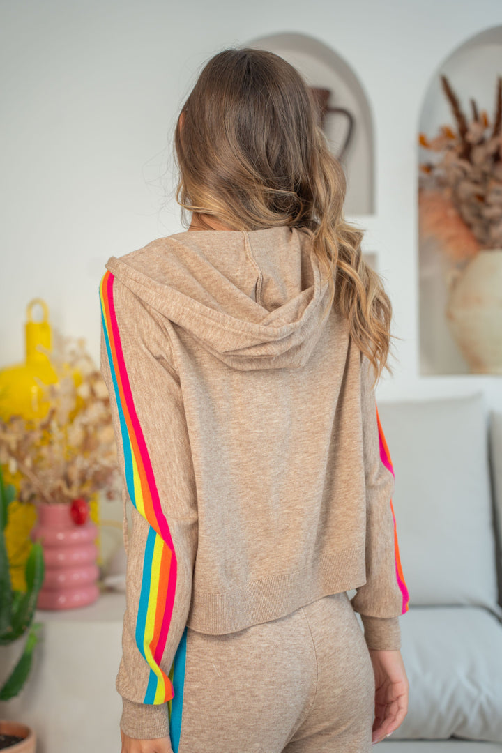 Gilet zippé avec bandes colorées Cassy Taille unique